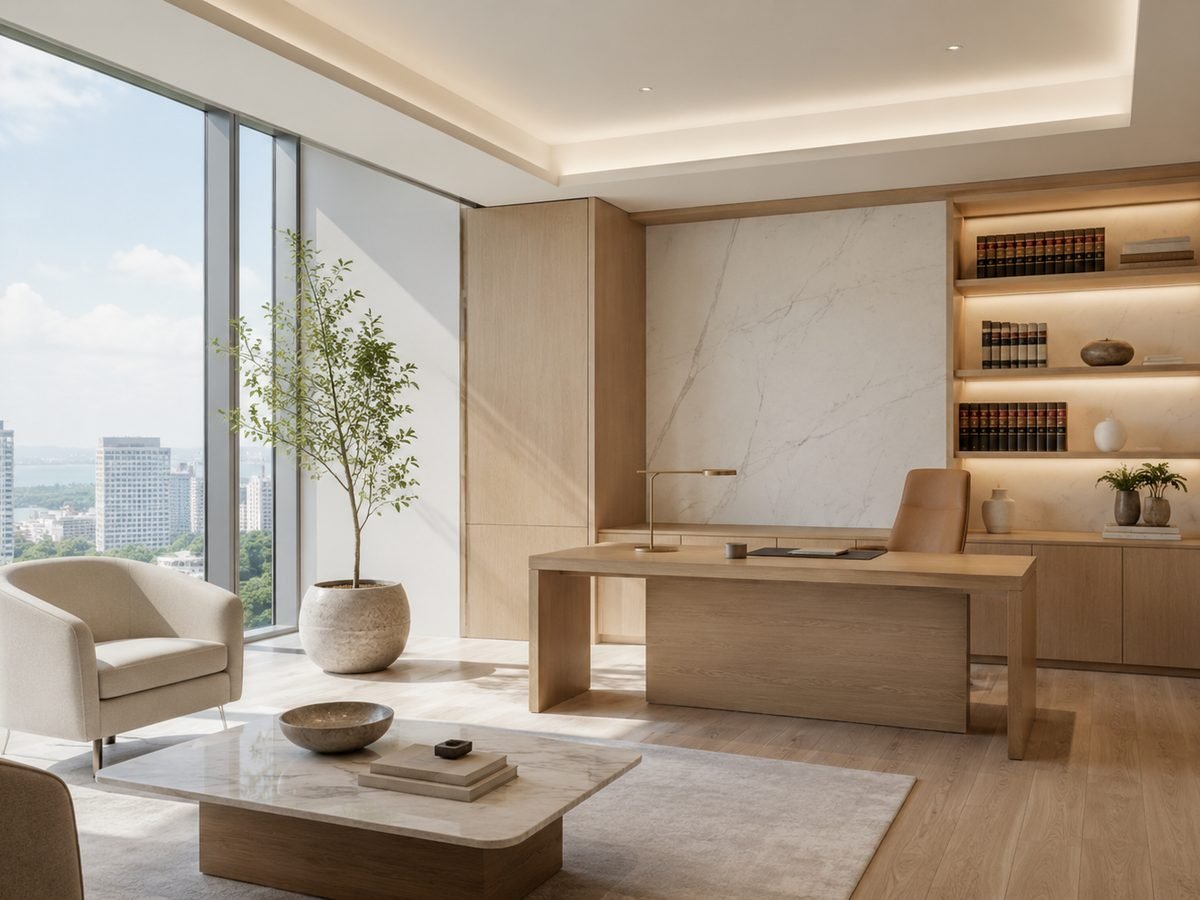 A bright, modern office interior